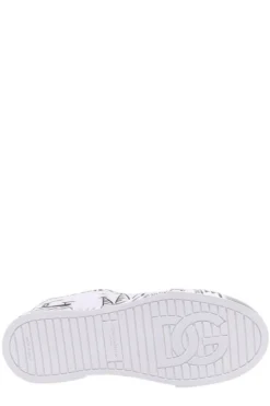 ( New Season ) Dolce & Gabbana Printed Lace-Up Sneakers - White -Cheap Vestureo Store 21549bd658335e4de3f507724da81f0b