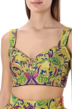 ( New Season ) Dolce & Gabbana Paisley-Printed Sweetheart Neck Cropped Top - Multi -Cheap Vestureo Store 216b8483bb09c74c8fd1a26ce77e929a