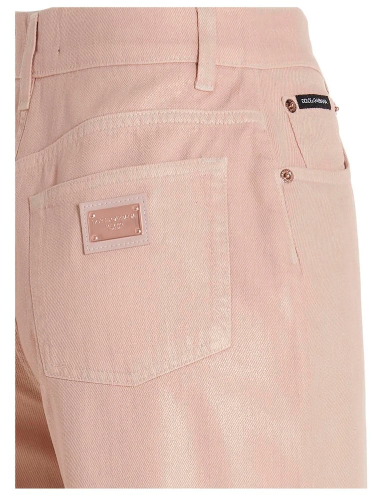 ( New Season ) Dolce & Gabbana High Waisted Tapered Jeans - Pink 4 ( New Season ) Dolce & Gabbana High Waisted Tapered Jeans - Pink - Image 4