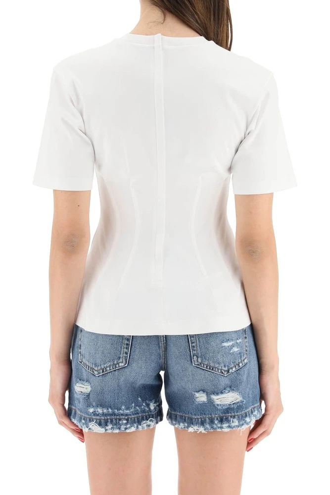 ( New Season ) Dolce & Gabbana Logo Plaque Crewneck T-Shirt - White 3 ( New Season ) Dolce & Gabbana Logo Plaque Crewneck T-Shirt - White - Image 3