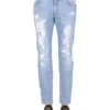 ( New Season ) Dolce & Gabbana Distressed Jeans - Blue