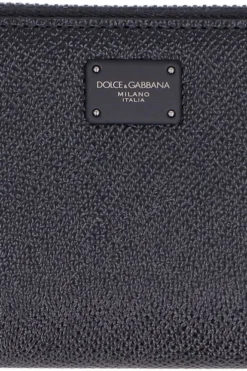 Dolce & Gabbana Logo Plaque Zip-Around Wallet - Black