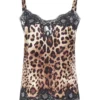 Dolce & Gabbana Leopard Print Lace Camisole - Multi