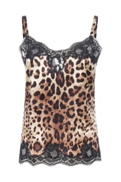 Dolce & Gabbana Leopard Print Lace Camisole - Multi