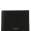 ( New Season ) Dolce & Gabbana Logo Detailed Foldover Wallet - Black