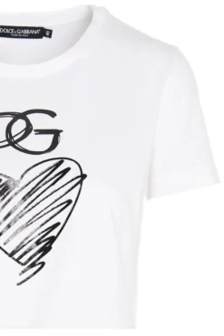 Dolce & Gabbana Logo Printed T-Shirt - White -Cheap Vestureo Store 25143edb1b17afc75f4b899aa6d0a3e7