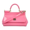 ( New Season ) Dolce & Gabbana Sicily Foldover Small Tote Bag - Pink