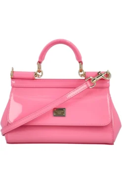 ( New Season ) Dolce & Gabbana Sicily Foldover Small Tote Bag - Pink