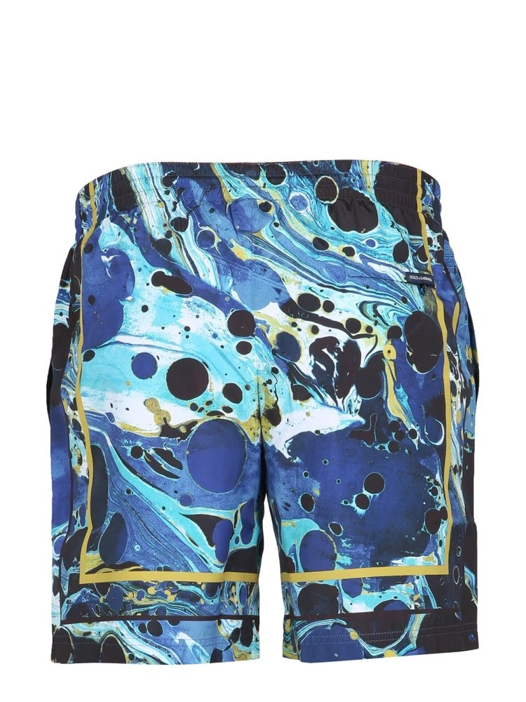 ( New Season ) Dolce & Gabbana Graphic Printed Drawstring Swim Shorts - Multi 2 ( New Season ) Dolce & Gabbana Graphic Printed Drawstring Swim Shorts - Multi - Image 2