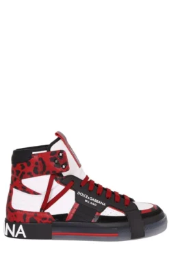 ( New Season ) Dolce & Gabbana 2.Zero Panelled High-Top Sneakers - Multi