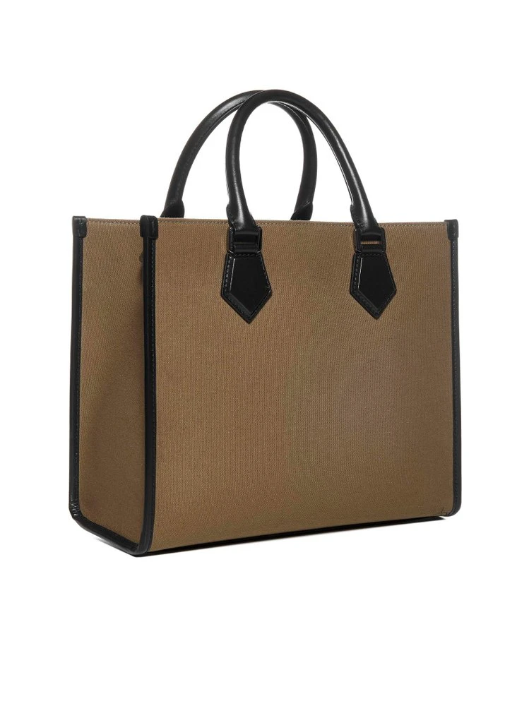 ( New Season ) Dolce & Gabbana Logo Embroidered Small Shopper Bag - Brown 2 ( New Season ) Dolce & Gabbana Logo Embroidered Small Shopper Bag - Brown - Image 2