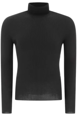 Dolce & Gabbana Rib-Knit High Neck Jumper - Black