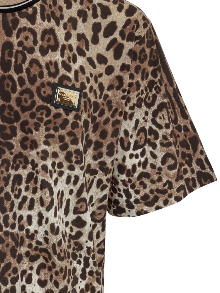 Dolce & Gabbana Leopard Printed T-Shirt - Multi 4 Dolce & Gabbana Leopard Printed T-Shirt - Multi - Image 4