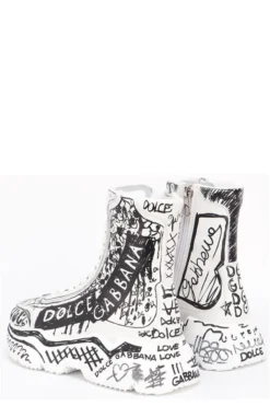 Dolce & Gabbana Graffiti Printed High-Top Sneakers - Multi -Cheap Vestureo Store 25fbd7bb8750445202258823300f352c