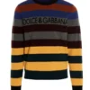 Dolce & Gabbana Logo Striped Knit Sweater - Multi