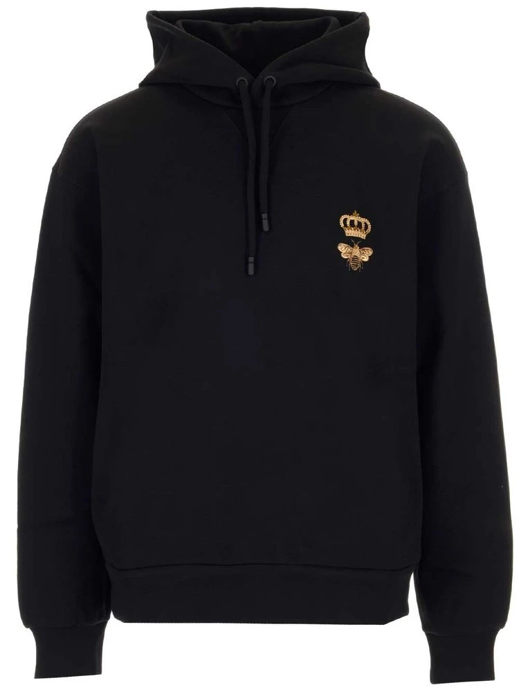 Dolce & Gabbana Bee Embroidered Hoodie - Black 1 Dolce & Gabbana Bee Embroidered Hoodie - Black