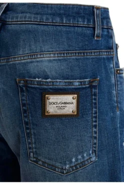 ( New Season ) Dolce & Gabbana Distressed Stretch Denim Shorts - Blue -Cheap Vestureo Store 274a642ddd9e79c487a7d83885c35f4e