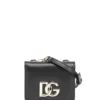 ( New Season ) Dolce & Gabbana DG Logo Plaque Mini Crossbody Bag - Black