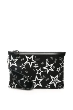 Dolce & Gabbana Star Printed Clutch Bag - Black