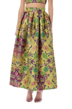 ( New Season ) Dolce & Gabbana Floral Lurex Jacquard Pencil Skirt - Multi