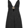 Dolce & Gabbana Monogram Plaque Mini Dress - Black
