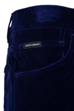 Dolce & Gabbana Velvet Straight Leg Pants - Navy -Cheap Vestureo Store 2858b5afb61c80b85a8fc7b29420b201