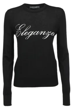 Dolce & Gabbana Eleganza Script Sweater - Black