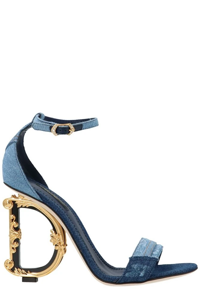 Dolce & Gabbana DG Heel Denim Sandals - Blue 1 Dolce & Gabbana DG Heel Denim Sandals - Blue
