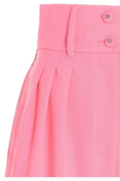 ( New Season ) Dolce & Gabbana High Waist Pleated Shorts - Pink -Cheap Vestureo Store 2946f9a83d1e32c2e00eed6c52afa019