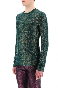 ( New Season ) Dolce & Gabbana Allover Sequin Crewneck Sweater - Multi -Cheap Vestureo Store 2957437dce3b10d9647d8d7e71e30573