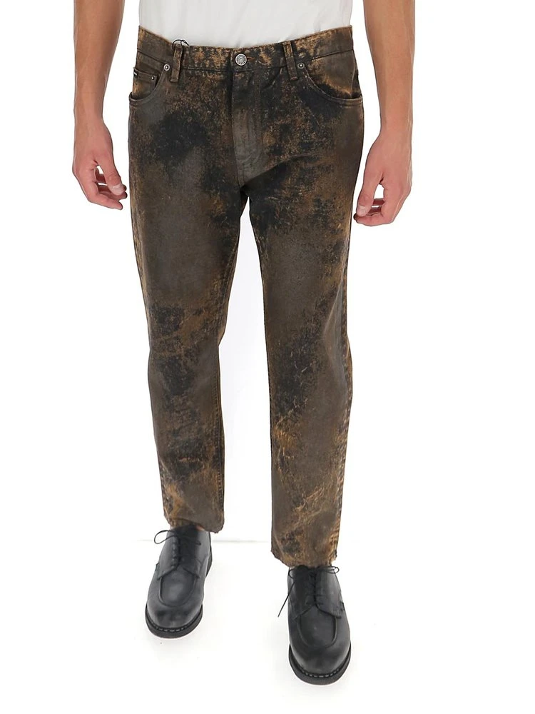 Dolce & Gabbana Acid Wash Straight-Leg Jeans - Multi 3 Dolce & Gabbana Acid Wash Straight-Leg Jeans - Multi - Image 3