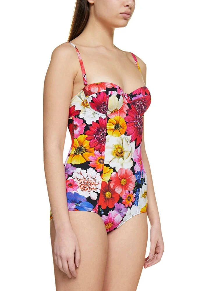 ( New Season ) Dolce & Gabbana Floral Print Unerderwire Cup One-Piece - Multi 4 ( New Season ) Dolce & Gabbana Floral Print Unerderwire Cup One-Piece - Multi - Image 4
