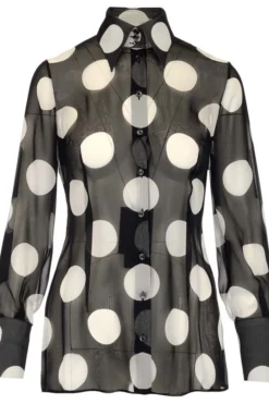 ( New Season ) Dolce & Gabbana Polka Dot Buttoned Shirt - Multi