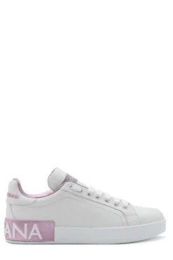 ( New Season ) Dolce & Gabbana Portofino Lace-Up Sneakers - White