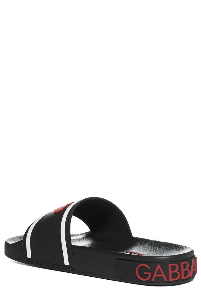 ( New Season ) Dolce & Gabbana I Love D&G Slide Sandals - Black 3 ( New Season ) Dolce & Gabbana I Love D&G Slide Sandals - Black - Image 3