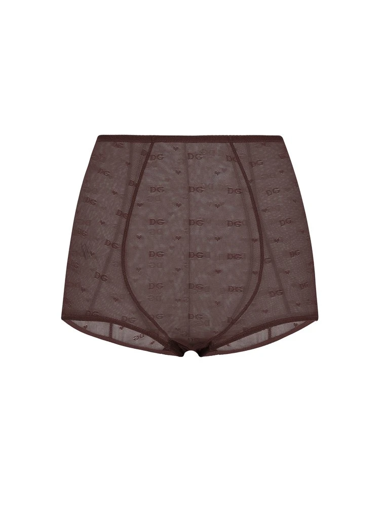 ( New Season ) Dolce & Gabbana High-Rise Monogram Briefs - Brown 1 ( New Season ) Dolce & Gabbana High-Rise Monogram Briefs - Brown