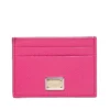 ( New Season ) Dolce & Gabbana Logo Plaque Cardholder - Pink