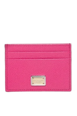 ( New Season ) Dolce & Gabbana Logo Plaque Cardholder - Pink