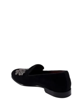 ( New Season ) Dolce & Gabbana Monogram Embroidered Loafers - Black -Cheap Vestureo Store 2afac498bff4044303c28c3816bfe89c