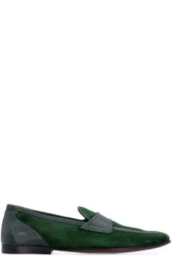 Dolce & Gabbana Satin Quilted Slip-On Loafers - Green