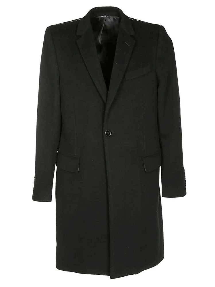 Dolce & Gabbana Single Breasted Tailored Coat - Black 1 Dolce & Gabbana Single Breasted Tailored Coat - Black