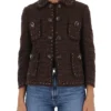 Dolce & Gabbana Cropped Tweed Jacket - Brown