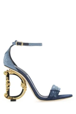 Dolce & Gabbana DG Heel Denim Sandals - Blue