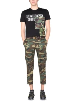( New Season ) Dolce & Gabbana Camouflage Patched T-Shirt - Black -Cheap Vestureo Store 2bc7a0107d18ef9655da0441c431a784