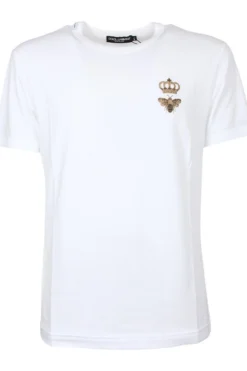 Dolce & Gabbana Logo Embroidered T-Shirt - White