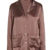 ( New Season ) Dolce & Gabbana Buttoned Long-Sleeved Pajama Shirt - Brown