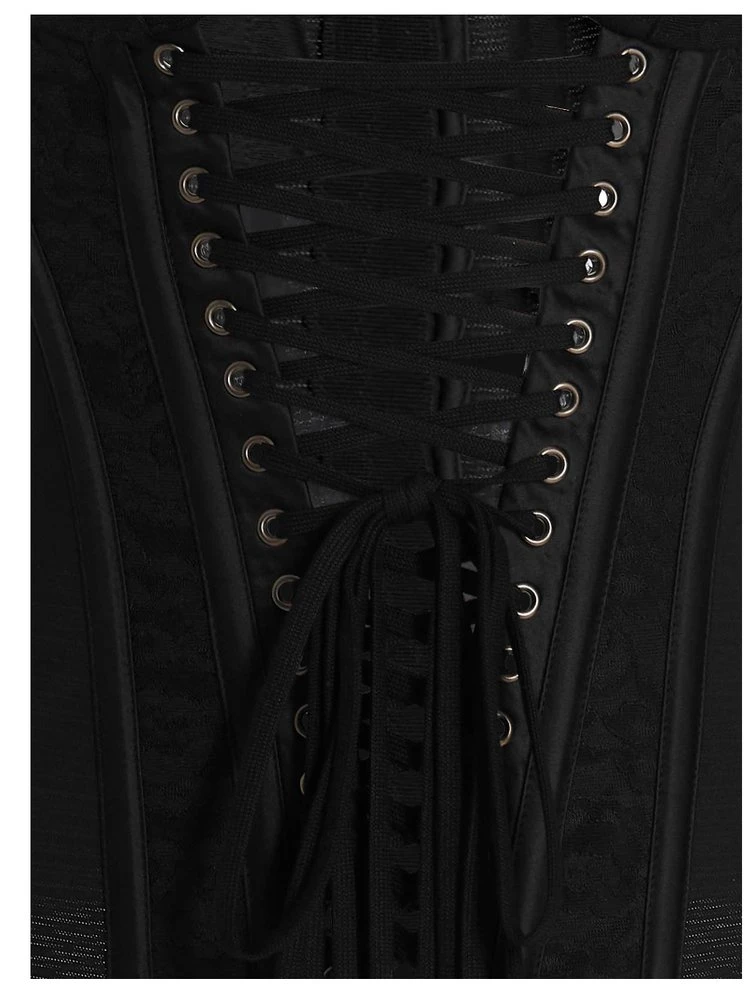 ( New Season ) Dolce & Gabbana Lace-Up Bustier Top - Black 4 ( New Season ) Dolce & Gabbana Lace-Up Bustier Top - Black - Image 4