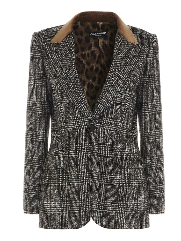 Dolce & Gabbana Checked Single-Breasted Blazer - Multi 1 Dolce & Gabbana Checked Single-Breasted Blazer - Multi