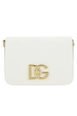( New Season ) Dolce & Gabbana 3.5 DG Logo Plaque Shoulder Bag - White