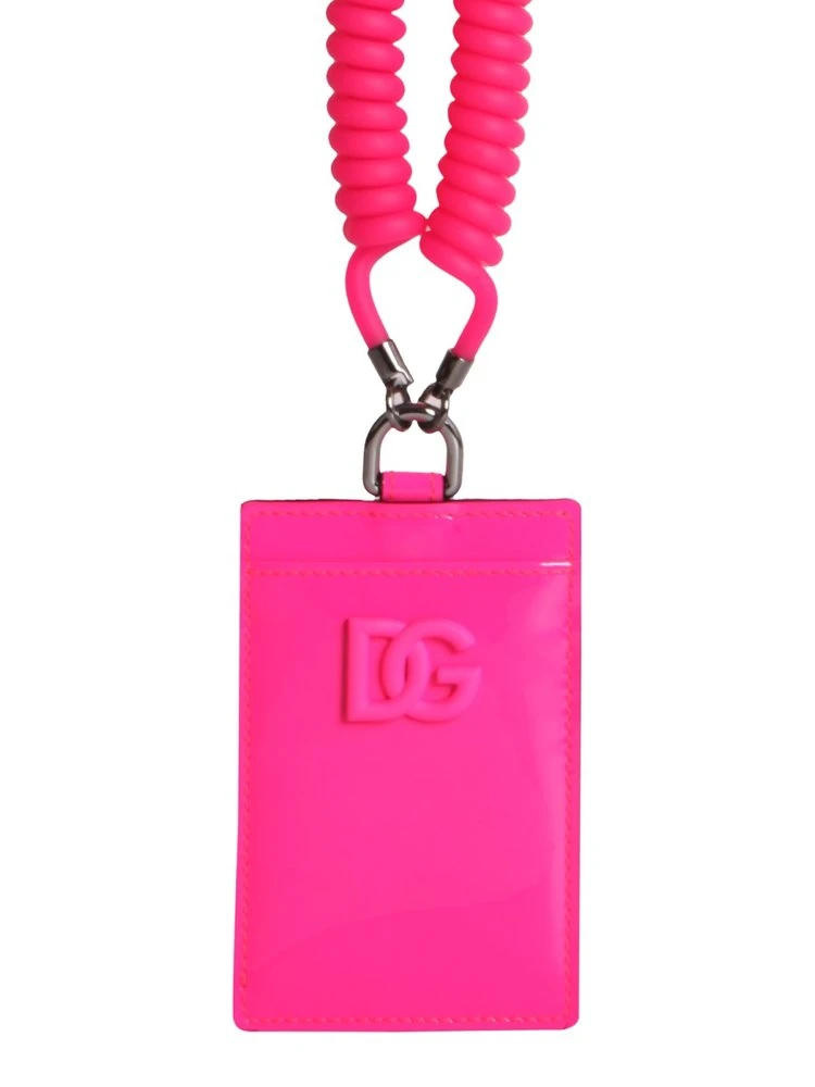 ( New Season ) Dolce & Gabbana Logo Embossed Strap Card Holder - Pink 3 ( New Season ) Dolce & Gabbana Logo Embossed Strap Card Holder - Pink - Image 3